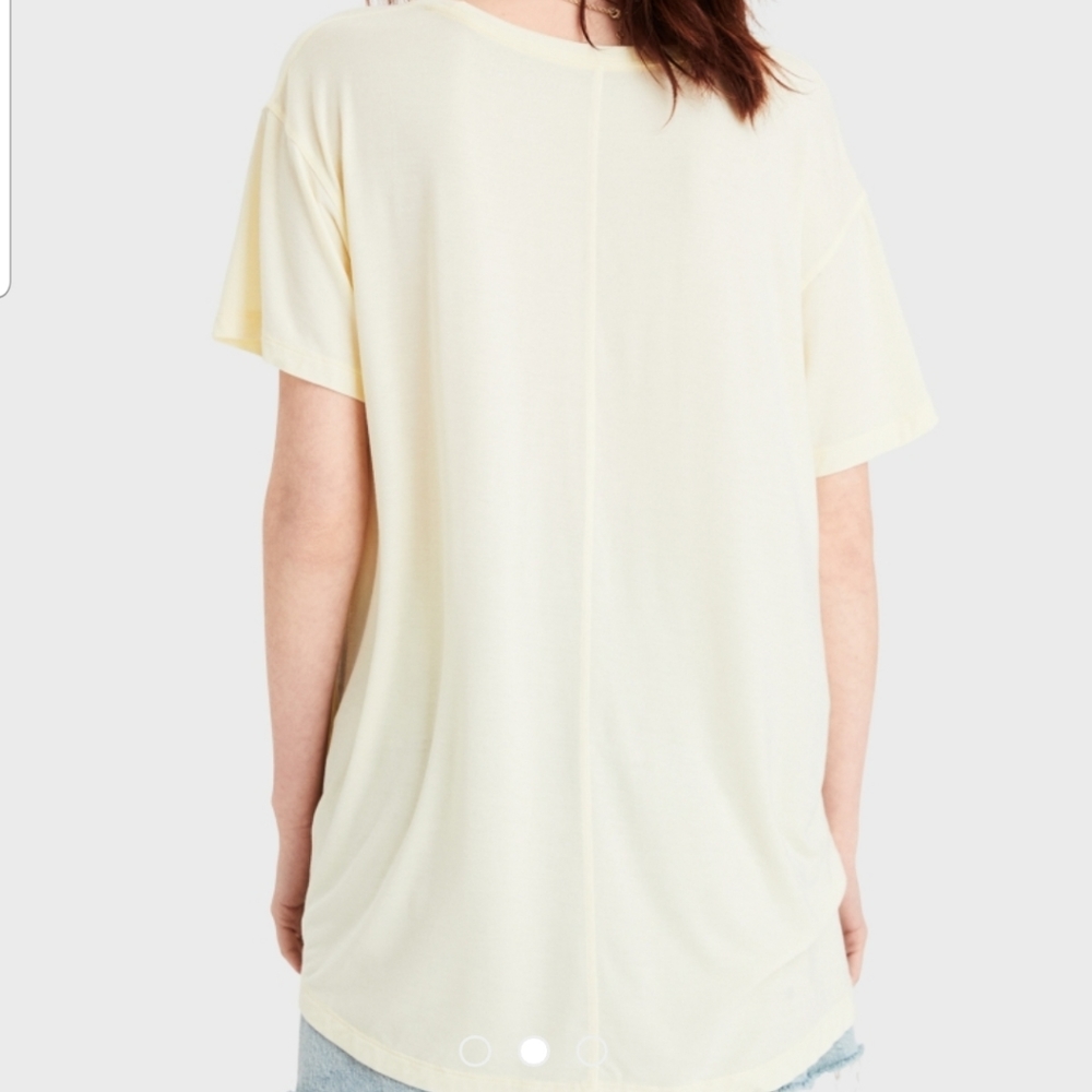 🧡AMERICAN EAGLEPleated Crew Neck T-Shirt - Picture 3 of 6